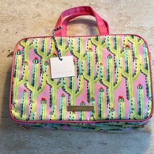 Tartan + Twine Pink and Green Cactus Cosmetic Bag